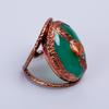 Ovaler grüner Chalcedon Edelstein Ewigkeit Elektrogeformter Boho Ring Schmuck Kupfer V-62