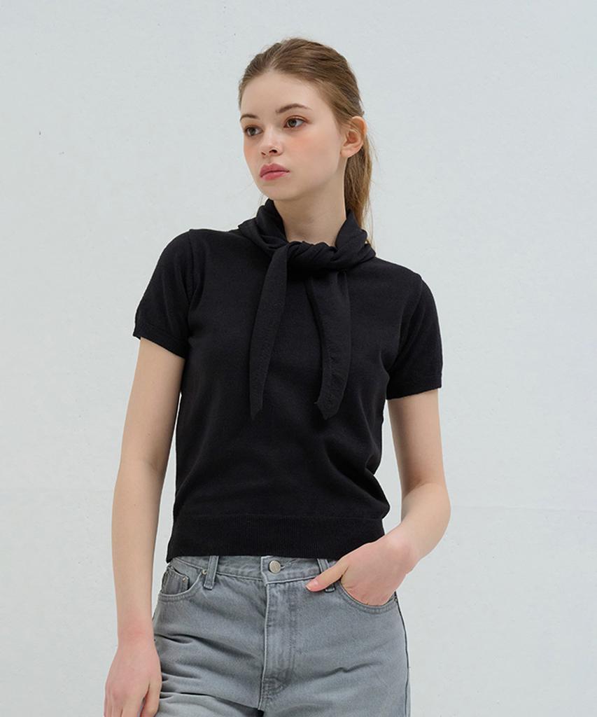 Kamino Summer Scarf Wrap Knit Black