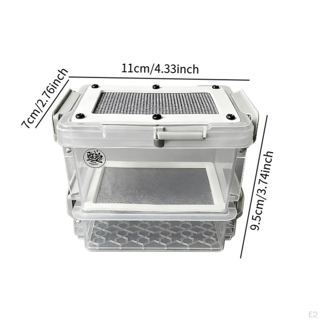 Roach Feeding Box Breeding Cage Lightweight, Container Clear Terrarium Habitat Critter Keeper