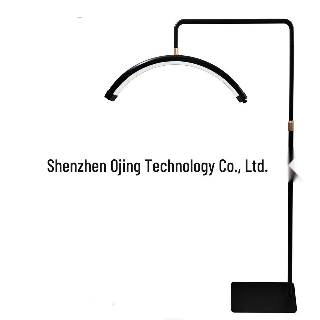 24-inch Half-Moon LED Beauty Lamp for Manicure, Microblading, Eyebrow, Eyelash, Eye Protection, Floor Fill Light.