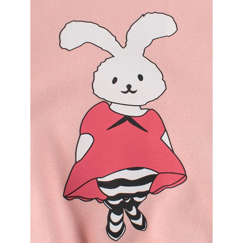 27home Children's Clothing Autumn and Winter Children's Fleece-Lined Sweater Girl round Neck Bunny Clothes Baby Single-Layer Fleece-Lined Tops