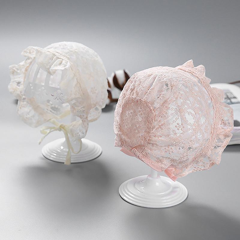 Cute Baby Girl Infant Soft Bonnet Cap Summer Lace Flower Newborn Baby Hat Princess Toddler Sun Hats Newborn Photography Props