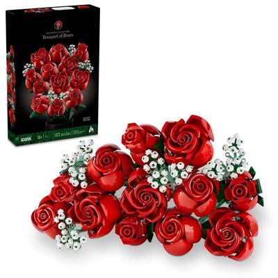 Buquê Criativo de Rosas Conjuntos Flores Artificiais Blocos de Montar Modelo Tijolo DIY Decoração de Casa Aniversário Presentes