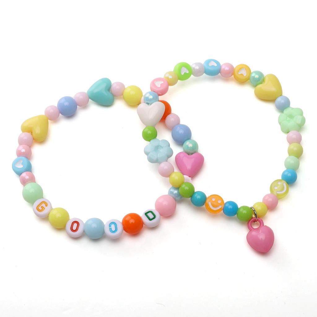 26box/bag Acrylic Letter Beads Charm Pendants Elastic Line Thread Cord For DIY Accessories Jewelry Making