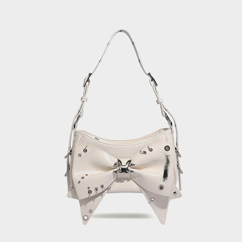 

American Spice Girl Sweet Cool Wind Bow Design на одне плече під пахвою Осінь і зима Нова сумочка з заклепками Locomotive Wind