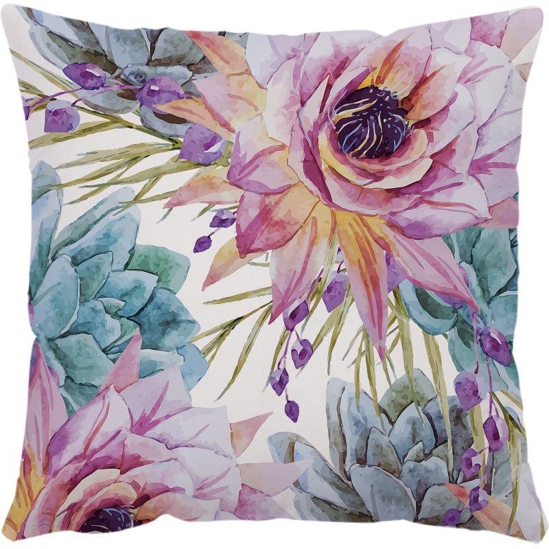 Luxury Home Decor Pillowcase Office Sofa Car Cushion Cover Rose Flower Print