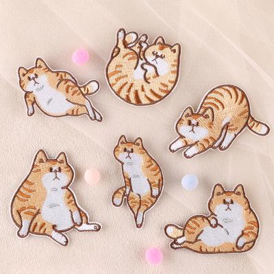 Stickerei-Label Cartoon Patch Aufkleber Abzeichen Kleidung Zubehör Animation Cartoon Katze Hand Konto Stickerei Tuch Aufkleber