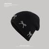Korean Niche Hat Women's Bow Knitted Woolen Hat Autumn and Winter High End Cold Hat Warm and Versatile Ear Protection Hat Trend