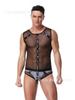 Male Servant Role Play Sexy Black Mesh Costume Medh See Through Erotic Bodysuit Lingerie Set Cosplay Uniform Role Play Clubwear