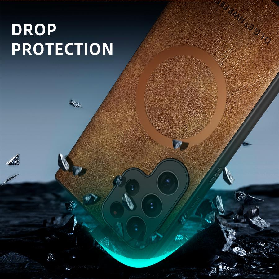 Luxury Case For Samsung Galaxy S24 S23 S22 Ultra Case Leather Silicone Cover For Samsung Galaxy S20 Plus S21 FE Phone Case S25