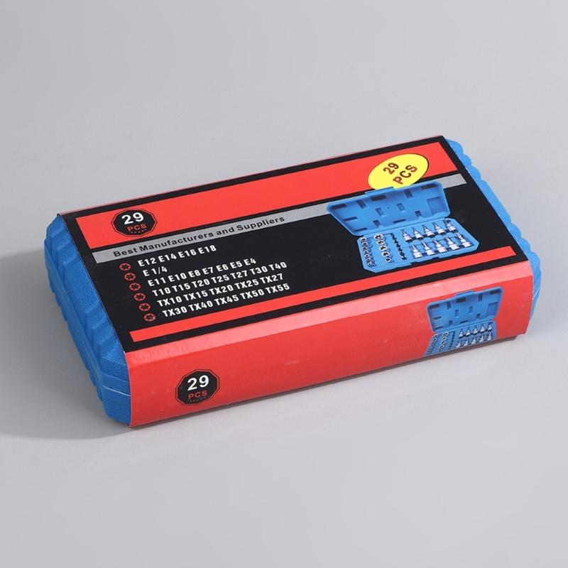 29Pcs High Torques Carbon Steel Socket Bit With Storage Case Ideal For Mechanics DIY And Professional Use Auto Repair