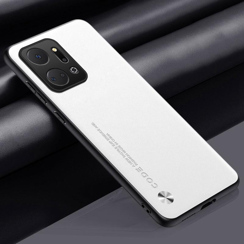 

Luxury PU Leather Case For Honor X7A X7 A Back Cover Matte Silicone Full Protection Phone Case For Honor X7 4G HonorX7 Coqque For Honor X7 білий