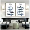 Nautical Sea Nursery Painting Whale Shark Canvas Poster Animal Art Print Education Wall Picture Nordic Kid Baby Bedroom Decor No Frame