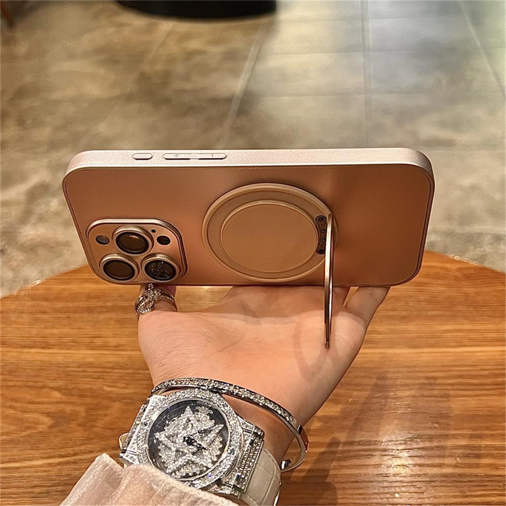 Glitter Laser Aurora Bracket Holder For Magsafe Case for iPhone 15 11 12 13 14 16 Pro Max Plus Magnetic Wireless Charging Cover