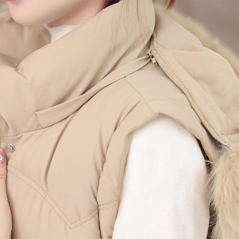 Mode Winter Damen Lange Parkas Kapuze mit Kunstfellkragen Dicke Warme Jacke Abnehmbare Ärmel Damenmäntel