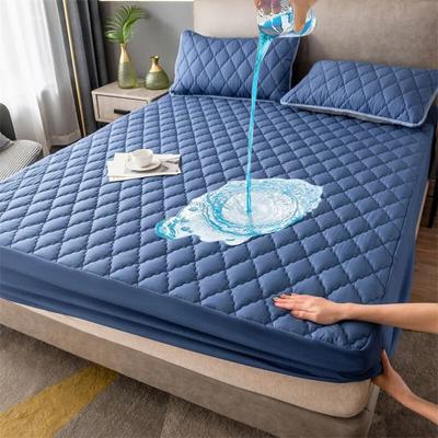 Mattress Protector Waterproof Mattress Pad Cover Couple Quilted  Elastic Fitted Sheet Euro Double Bed Sheet Linen 90 150 180x200