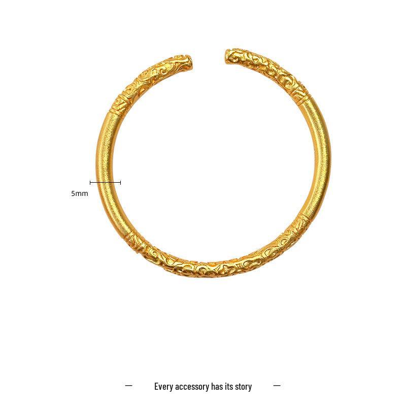 Gold-Plated Ethnic Style Golden Monkey Cudgel Openable Bracelet