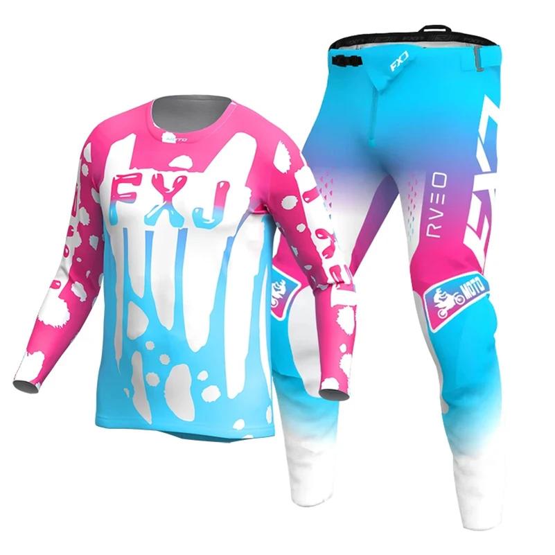 Set di abbigliamento da motocross per bambini 4 5 6 7 8 9 10 11 12 13 anni Ragazzi Bambino Motociclista Ragazzo Ragazza Maglia Pantaloni Kit tuta da corsa Fuoristrada Enduro MX MTB