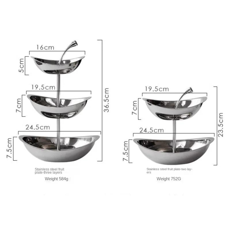 Πιατέλα Φρούτων Σαλόνι Σπιτιού Διακοσμητικά Τραπεζάκι Καφέ Πιατέλα για Καραμέλες Τοποθετημένος Δίσκος Σνακ Πολυεπίπεδη Υψηλής Ποιότητας Πιατέλα Φρούτων