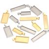 2pcs/lot Rectangle Cabochon Base Settings Stainless Steel Gold Blank Bezel Pendant Trays For Jewelry Making DIY Charm Necklace