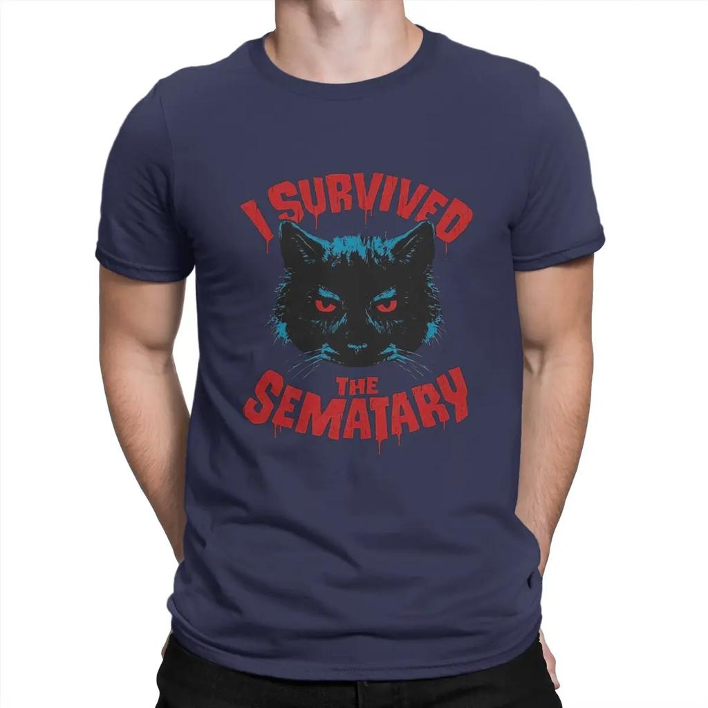 Pet Sematary Kreatives T-Shirt für Herren Ich habe überlebt Rundhals Basic T-Shirt Hip Hop Geschenk Kleidung Streetwear