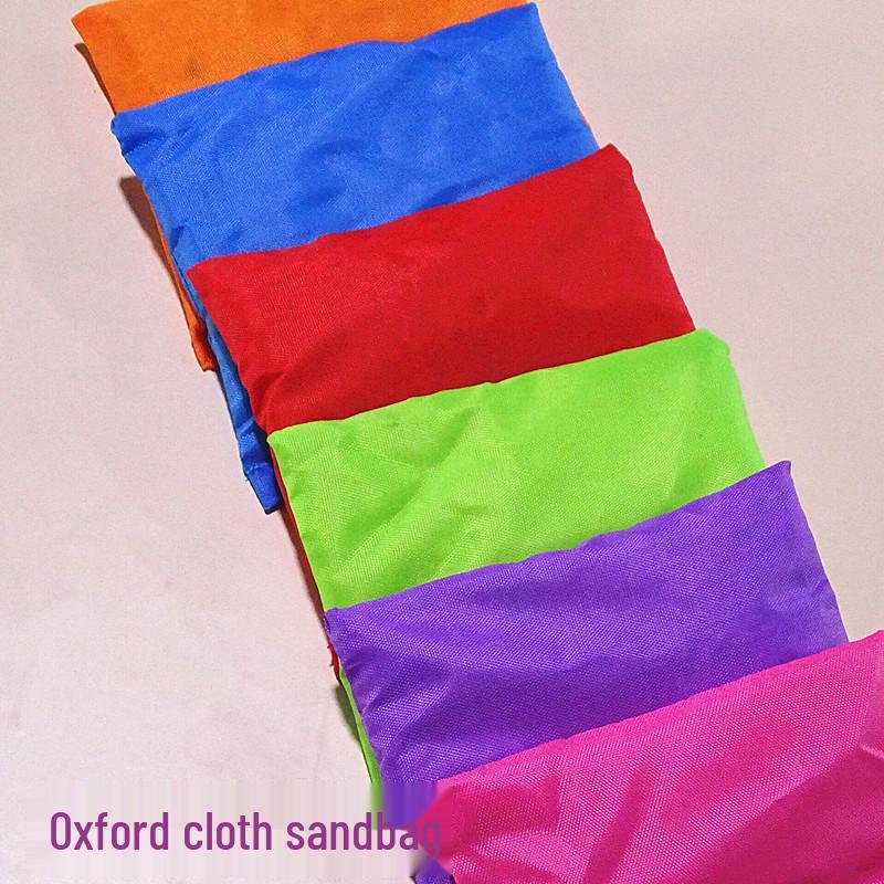 Hand-Sewn Cartoon Beanbag for Kids - Durable Canvas with Rice Husk Filling, Perfect for Kindergarten and Outdoor Sports