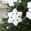 Christmas Tree Ornament Sets Furry Snowflake Ornament, Faux Fur White Decoration, Fluffy Hanging Decorations for Winter Party Plush Topper Xmas