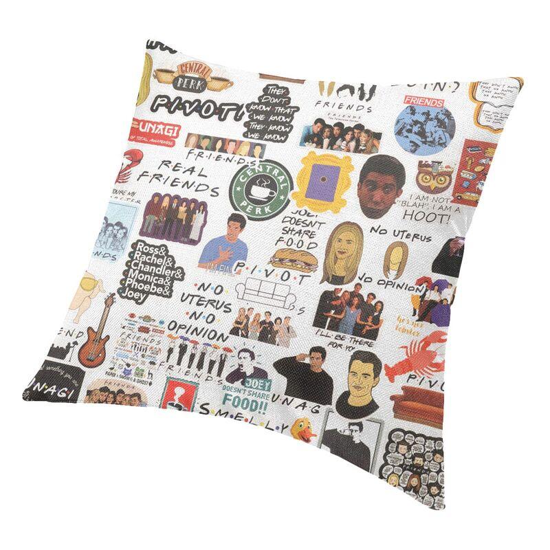 Vintage Friends Symbol Collage Cushion Cover 45X45Cm Home Decorative Printing Tv Show Throw Pillow For Car Double Side