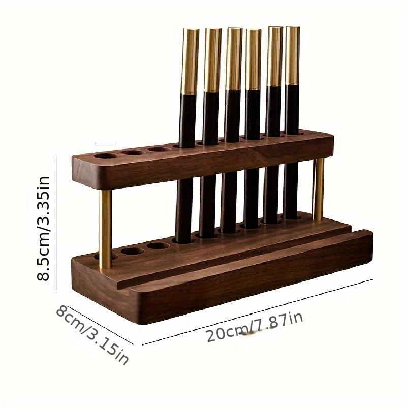 Walnut Wood Multifunction Desk Organizer Pen Holder Phone Stand Storage Solution for Office and School