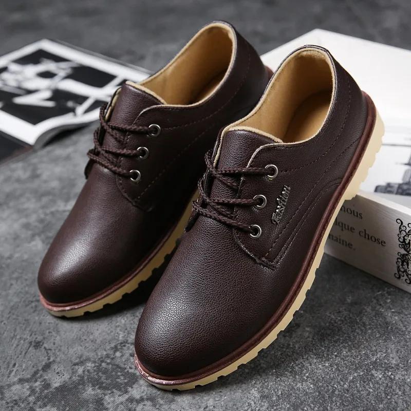 Fashion 2025 Autumn Men Leather Shoes Casual Work Shoes Non-slip Breathable Waterproof Shoes Woman  Formal Shoes Men  Zapatos De Hombre
