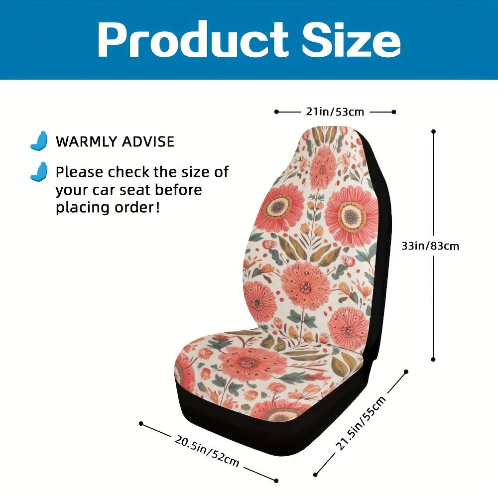 2pcs Elegant Vintage Floral Car Seat Covers - Soft & Comfortable Front Seat Covers With Red, Green, Brown, Orange, Pink, Yellow,