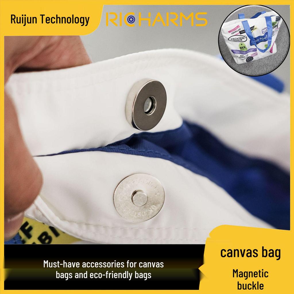 Triple Strength No-Sew Round Electroplated Magnetic Bag Buckle with Thickened Metal Pin