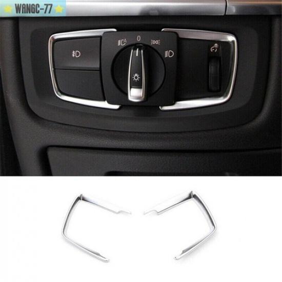For BMW 1 2 3 4 Series X5 X6 2pcs Headlight Lamp Switch Button Frame Cover Trim