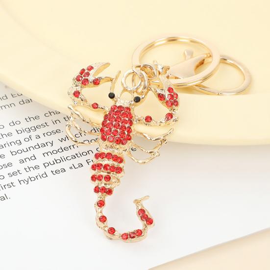 Keychain Pendant Sparkling Rhinestones Inlaid Three-Dimensional Scorpion Shape Key Chain Lightweight Car Bag Decorative Accessory