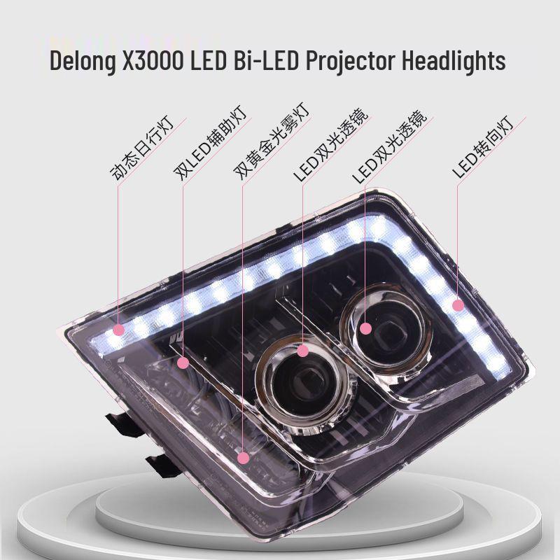 Delong X3000/X5000 Headlight Upgrade: LED Super Bright Dual Lens Standard