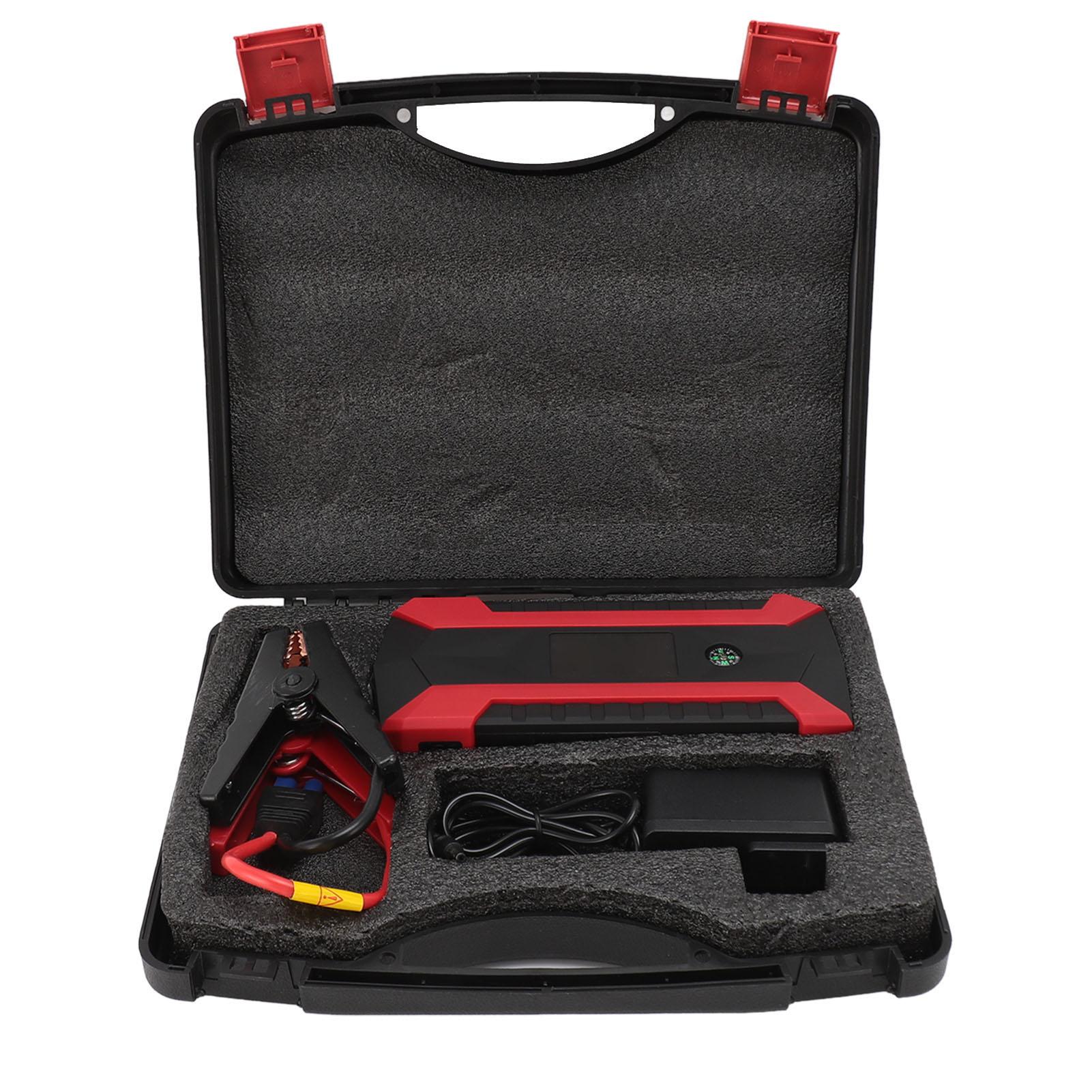 

1000A автомобильный аккумулятор пусковое устройство 12V портативный пусковой бокс 4USB быстрая зарядка 15000mAh 3 режима светодиод US Plug красный