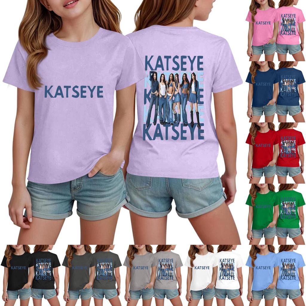 Boys Girls Short Sleeve T-Shirt for Kids Trendy Casual Top