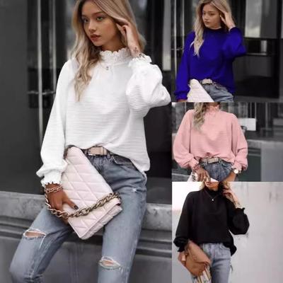 2024 Women's High Neck Long Sleeve Street Style Top for Autumn and Winter