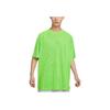 Air Pure Color Logo Round Neck Slit Hem Short Sleeve T-Shirt Men Tops Green DX0157-313