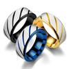 1pcs Stainless Steel Men's Ring European and American Fashion Simple Inner Arc with Double Bevelled Twill Rings