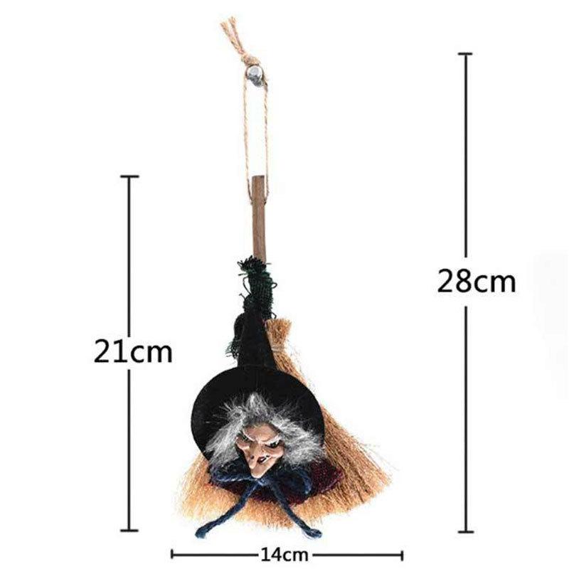 Halloween-Hexen-Requisite mit Besen Hexen-Anhänger Halloween-Dekoration Gruselige Halloween-Hexen-Anhänger Hängender Besen für Festlich für A