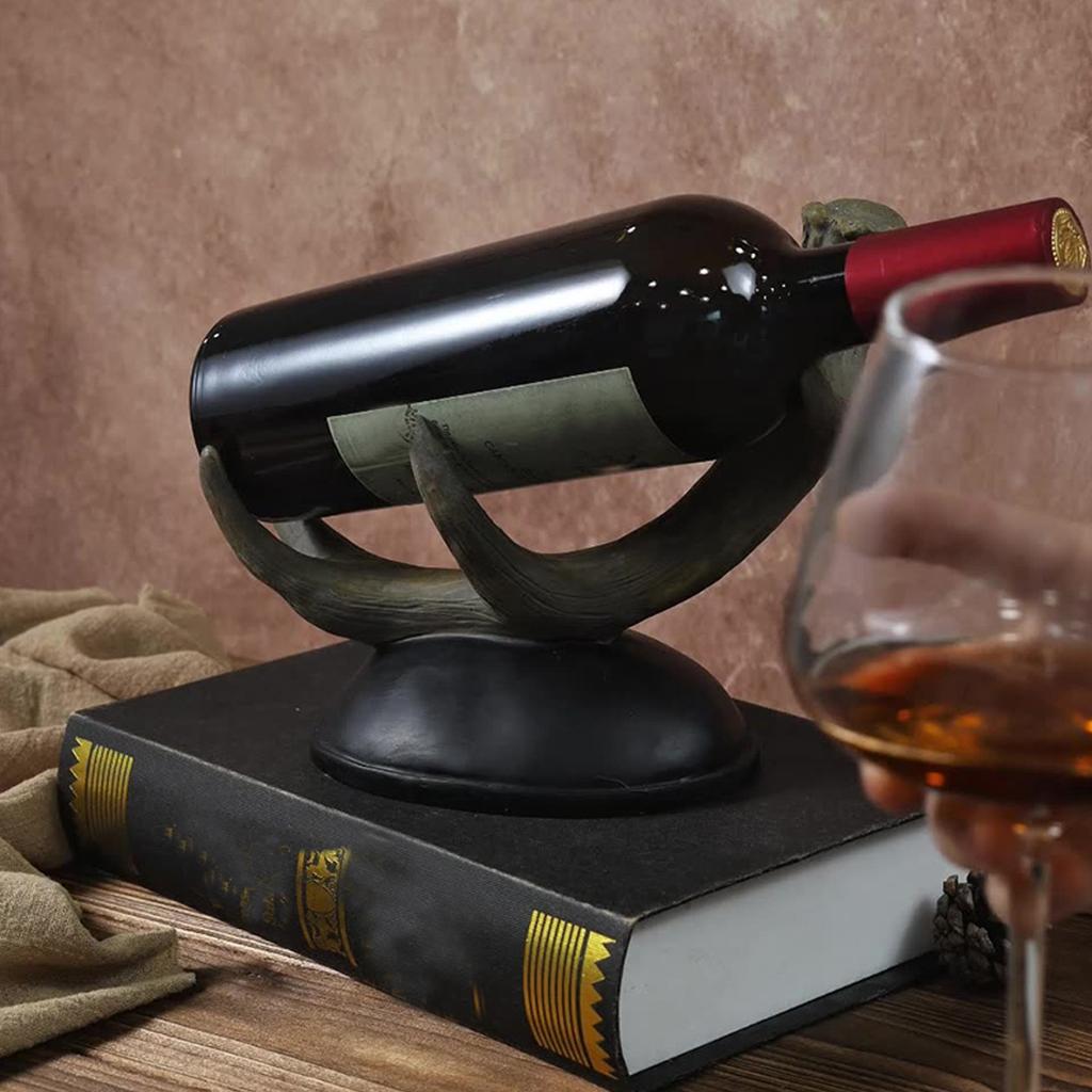 Stojan na víno z jeleního paroží, Stojan na víno do skříně, Špičkový domácí stojan na lahve zahraničního vína na verandu, Ozdoby na stojan na víno.