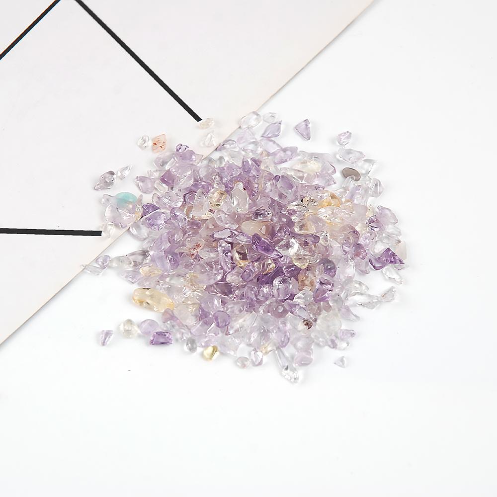 Hisenlee 500G Natural Crystal Aquarium Gravel Rocks Tumbled Crushed Stones Fountain Vase Planters Decorative Christmas New Year