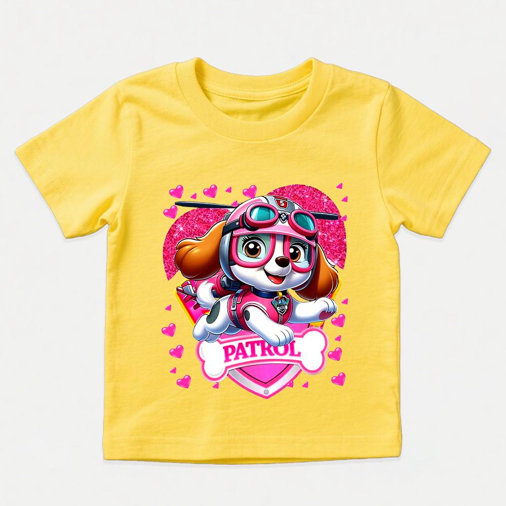 Kids Paw Patrol Skye T Shirt Girls Cotton Casual Summer Clothing Toddler Short Sleeve Tee Top
