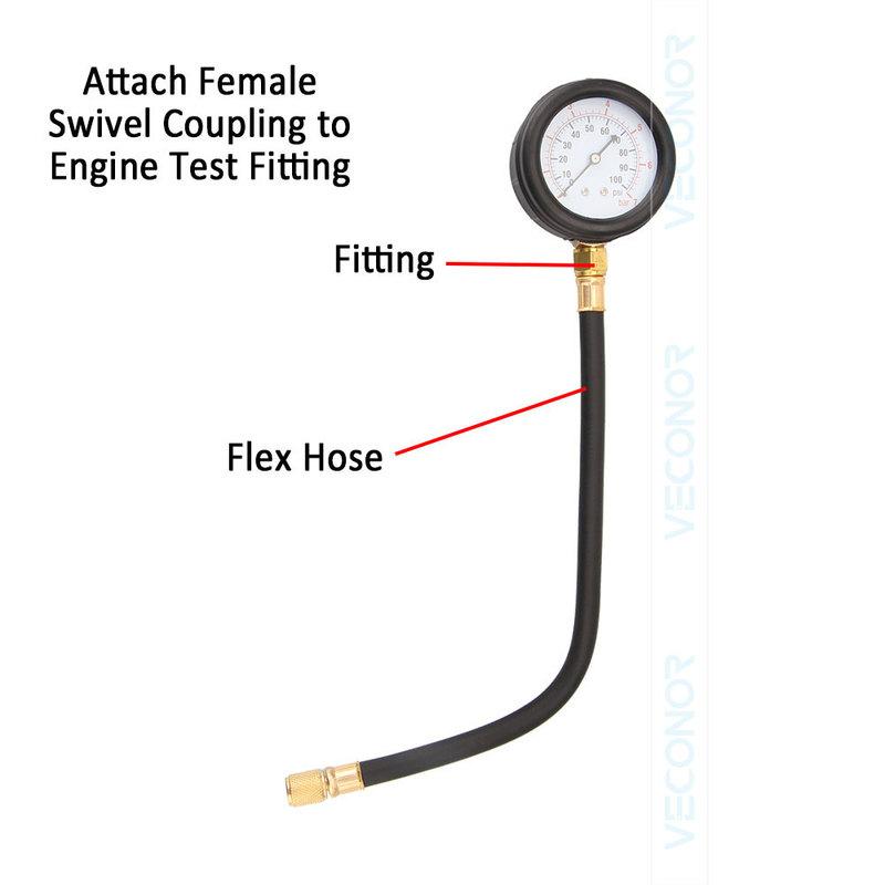 TU-113 Fuel Injection Pump Pressure Tester Kit Cylinder Pressure Gauge