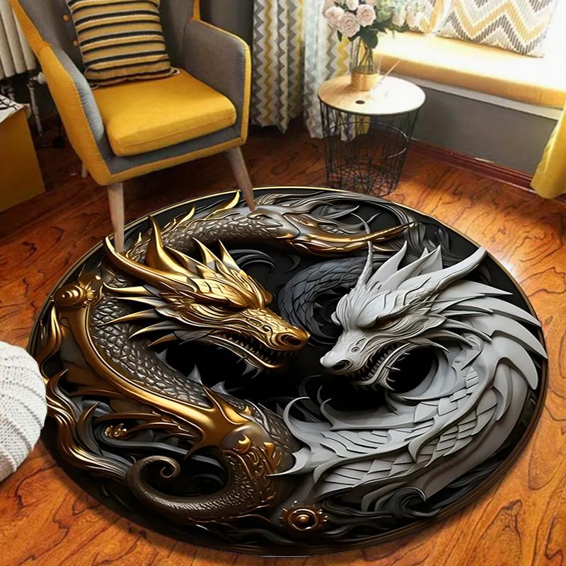 Japanese Koi Fish Round Rug Zen Living Room Living Room Bedroom Home Decoration Carpet Bedroom Decor Living Room Decoration