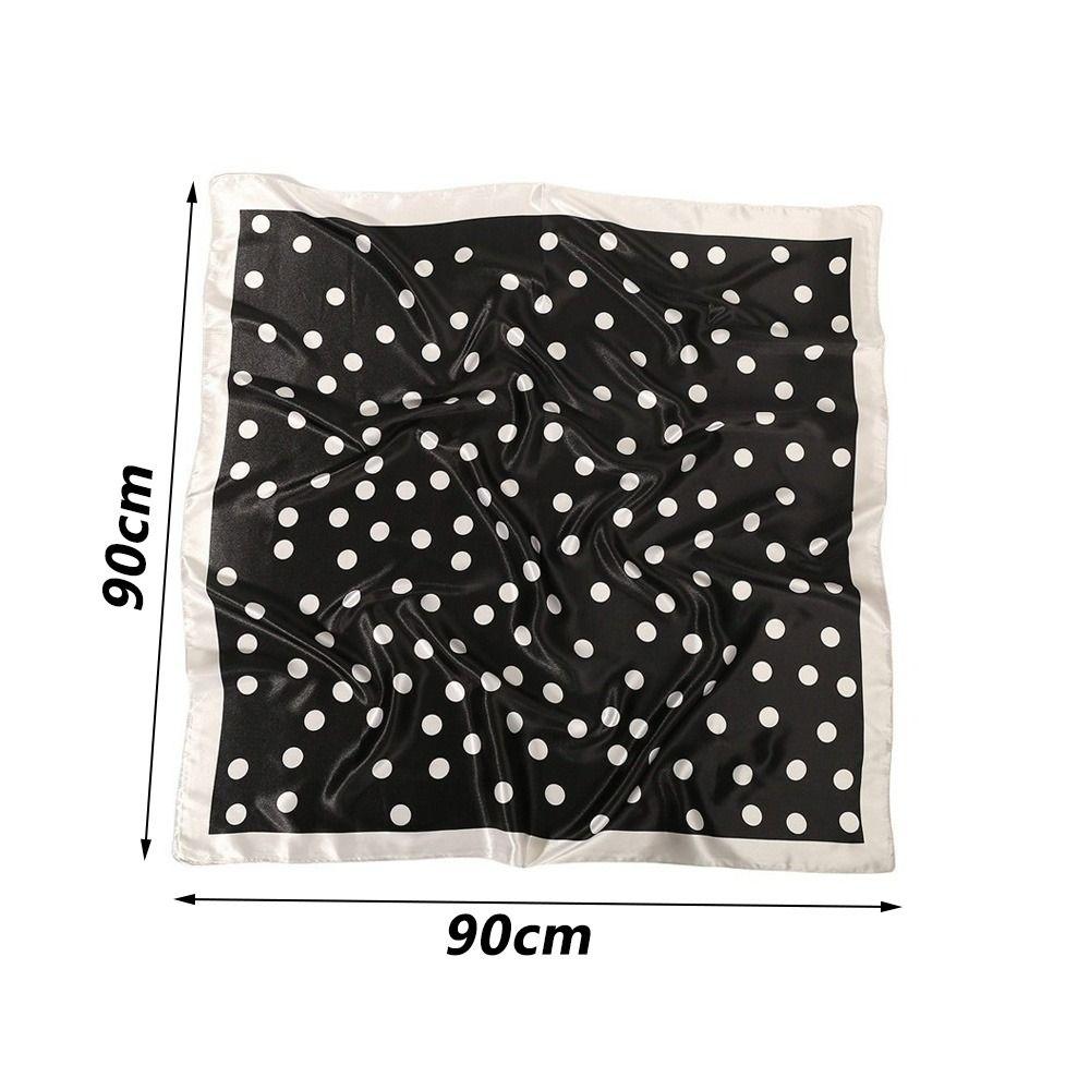 Silk Satin Dot Print Square Scarf 90cm Silk Scarf New Head Wraps  Daily Party