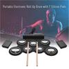USB Powered Electronic Drum Includes Sound Output Jacks Suitable for Headphones and Speakers Featuring Various Drum Set