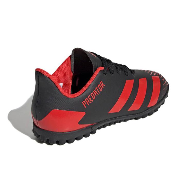 adidas Predator 20.4 Tf J Slip Resistant Abrasion Resistant Low Top Kids' Soccer Shoes Black Red Kids' EF1956