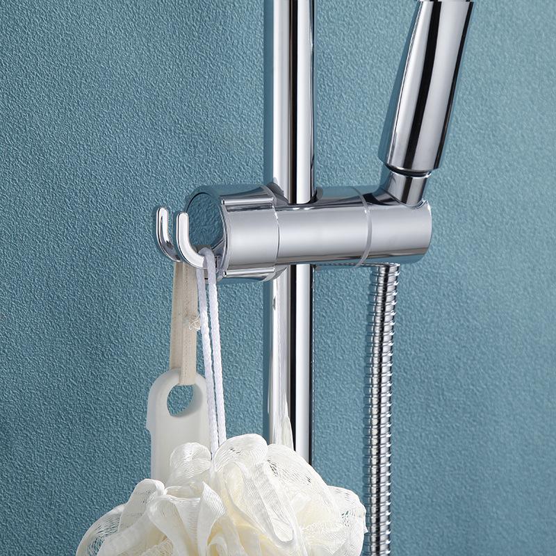 Tool-Free Non-Drilling Shower Rod with Hook Slider and Center Insert for Handheld Shower